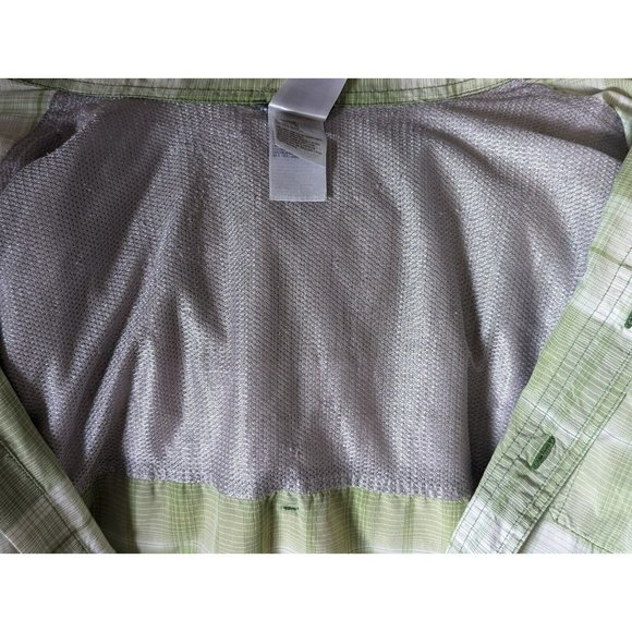THE NORTH FACE Button-up Mens Large Green Plaid Short Sleeve Vaporwick - Picture 5 of 6